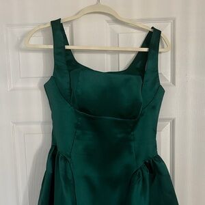 Emerald Satin Evening Gown